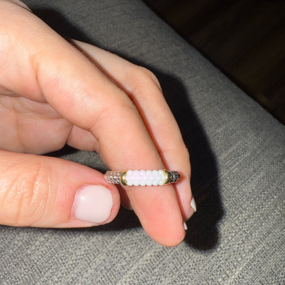 Ceramic Two-Tone Caviar Stacking Ring